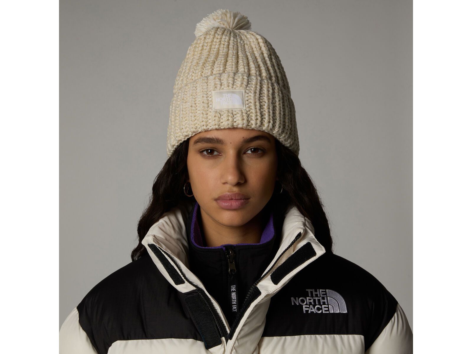 The North Face Cozy Chunky Cabin Beanie, gardenia white/gravel/k - Bild 3