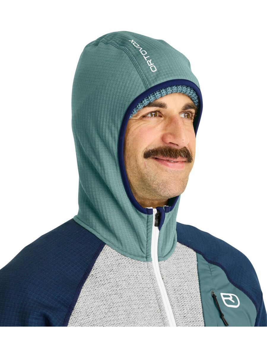 Ortovox Merino Fleece Grid Plus Classic Knit Hoody M, dark arctic grey - Bild 3