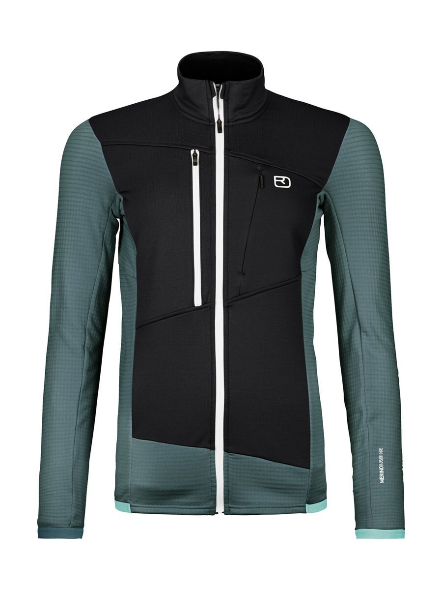 Ortovox Merino Fleece Grid Jacket W, dark arctic grey - Bild 1