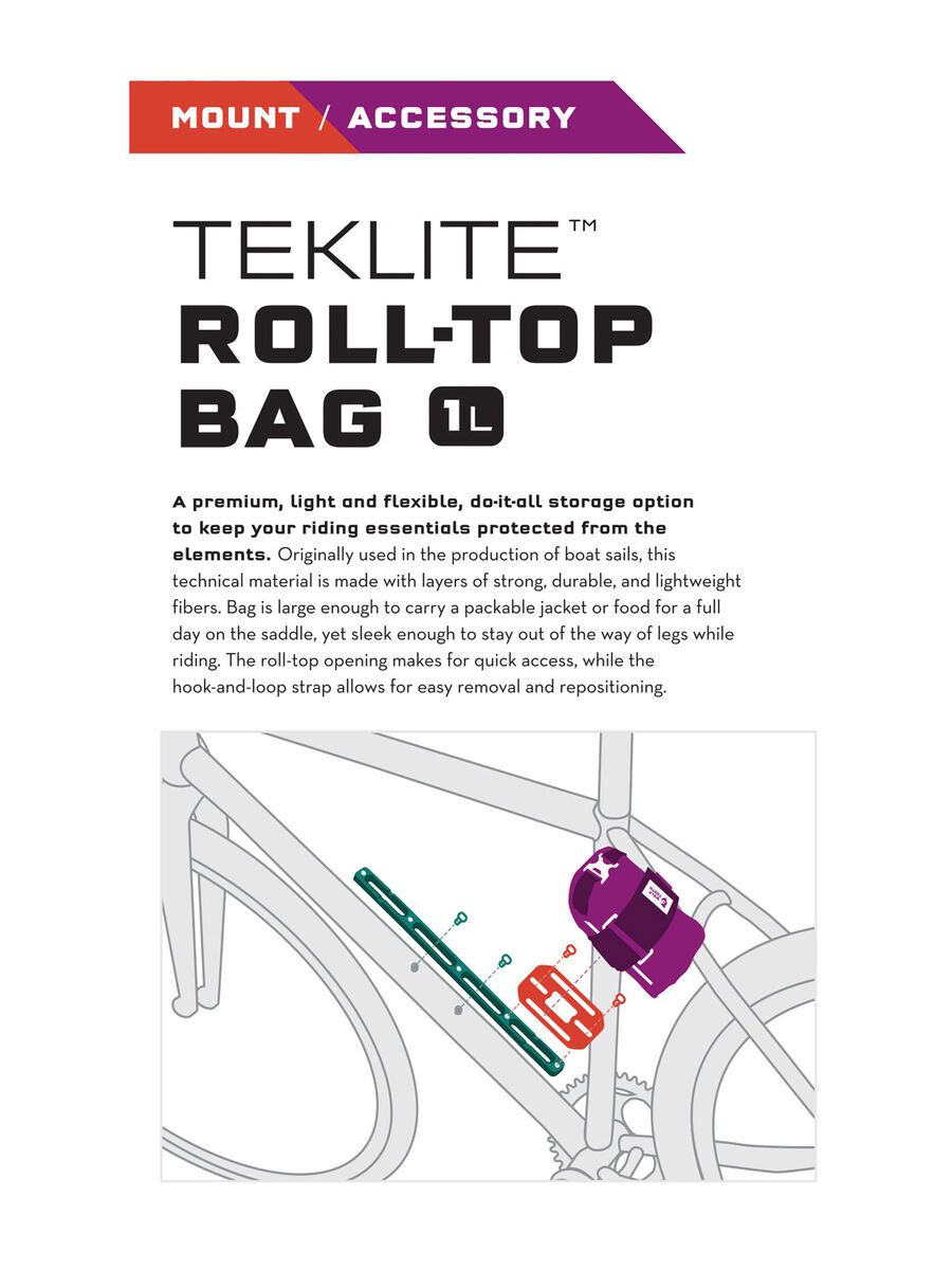 Wolf Tooth B-RAD TekLite Roll-Top Bag - 1,0 l, gray - Bild 3