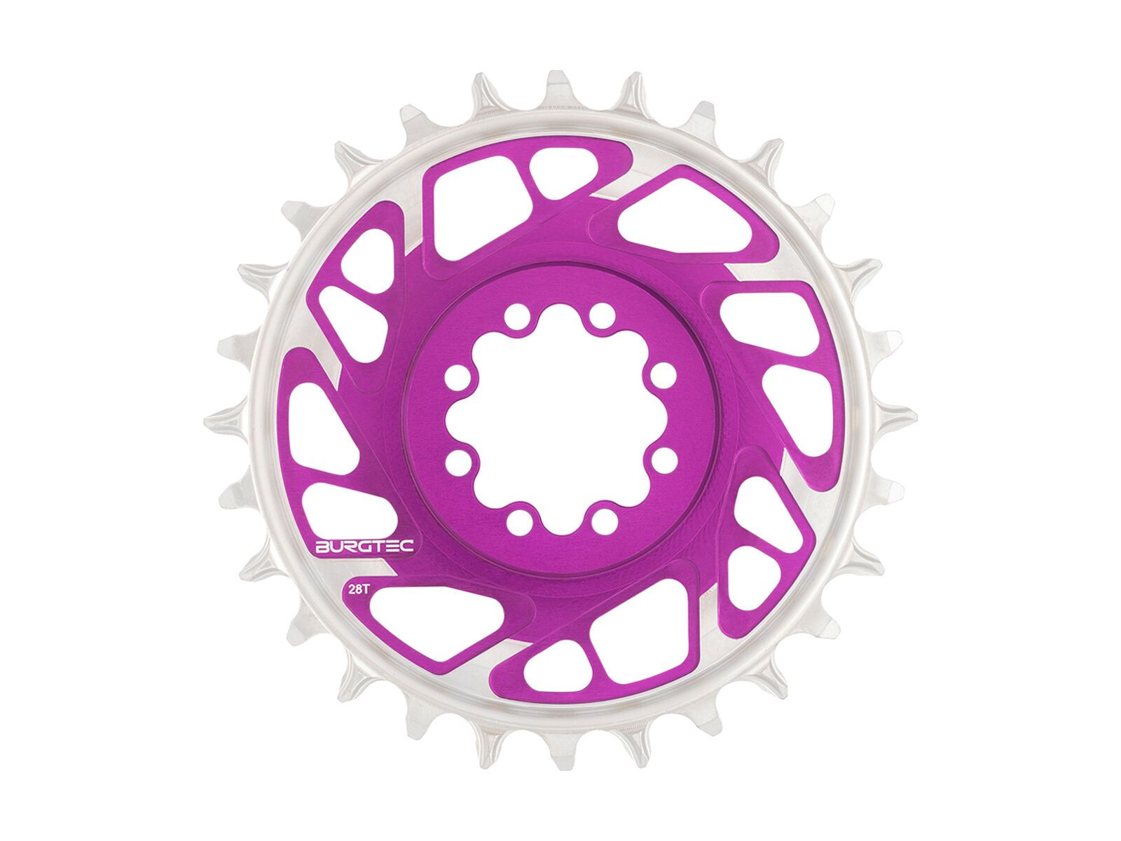 Burgtec 3 mm Offset Thick Thin Chainring SRAM 8-Bolt, purple rain - Bild 1