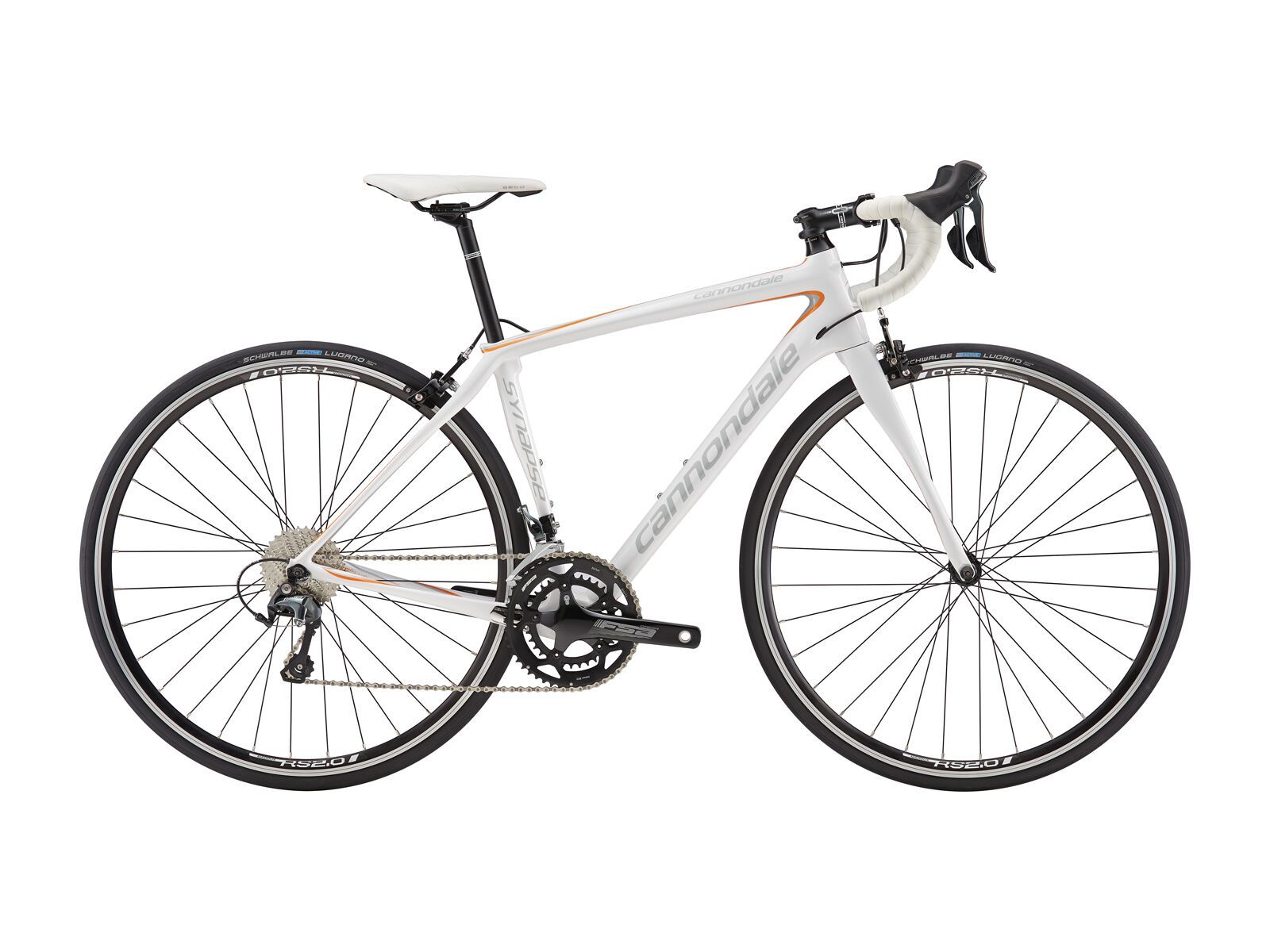 Cannondale Synapse Carbon Women's Tiagra 6, magnesium white w/ marigold and primer grey, gloss - Bild 1