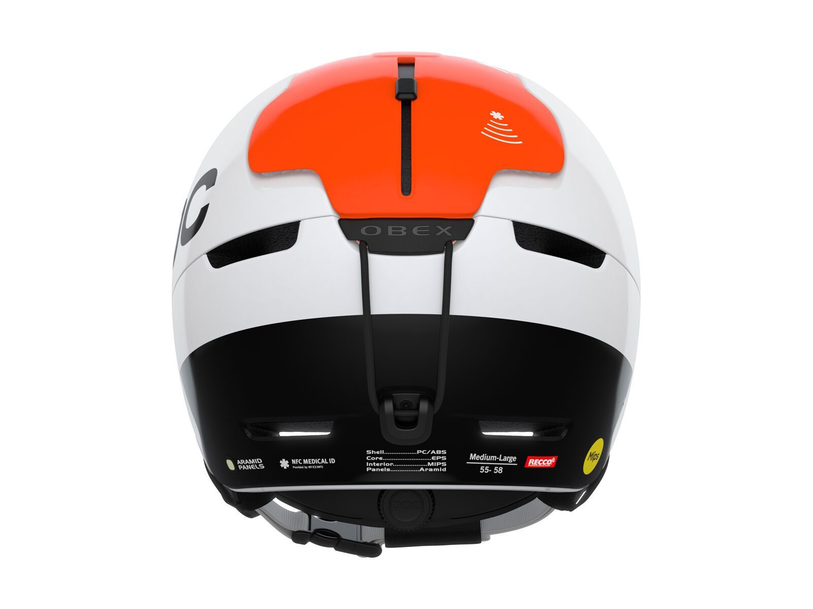 POC Obex BC MIPS AVIP, hydrogen white/fluo orange - Bild 4
