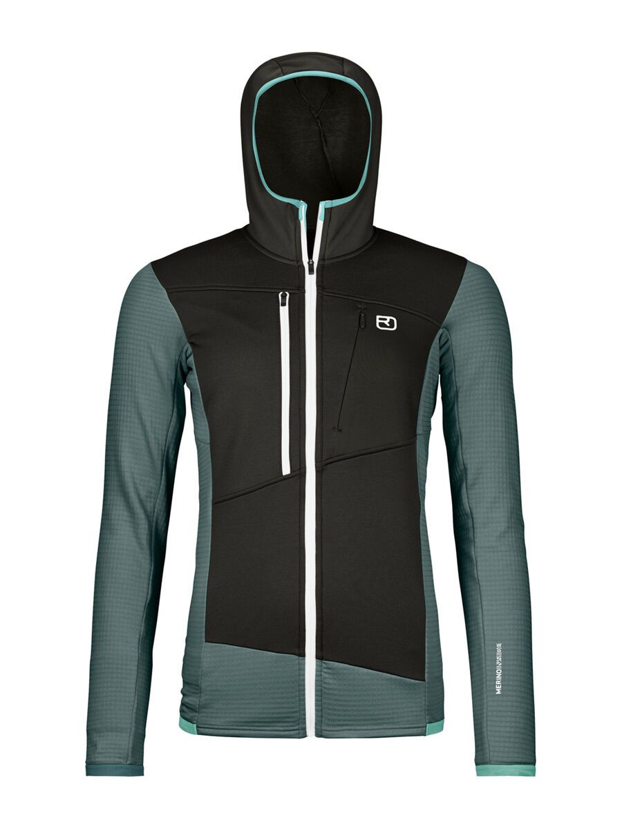 Ortovox Merino Fleece Grid Hoody W, dark arctic grey - Bild 1