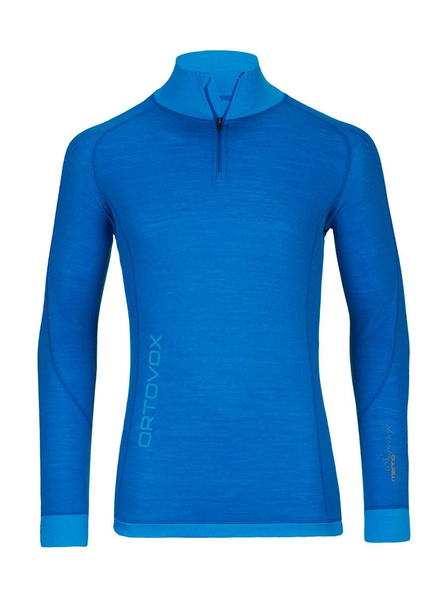 Ortovox Merino Super-Soft Long Sleeve Zip Neck, blue ocean - Bild 1