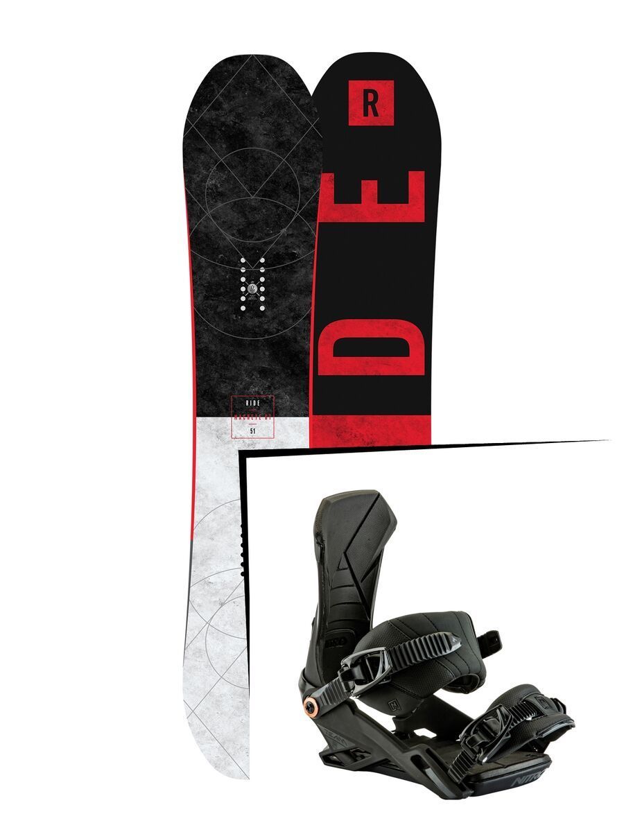 Set: Ride Machete GT 2017 + Nitro Team 2017, black - Snowboardset - Bild 1