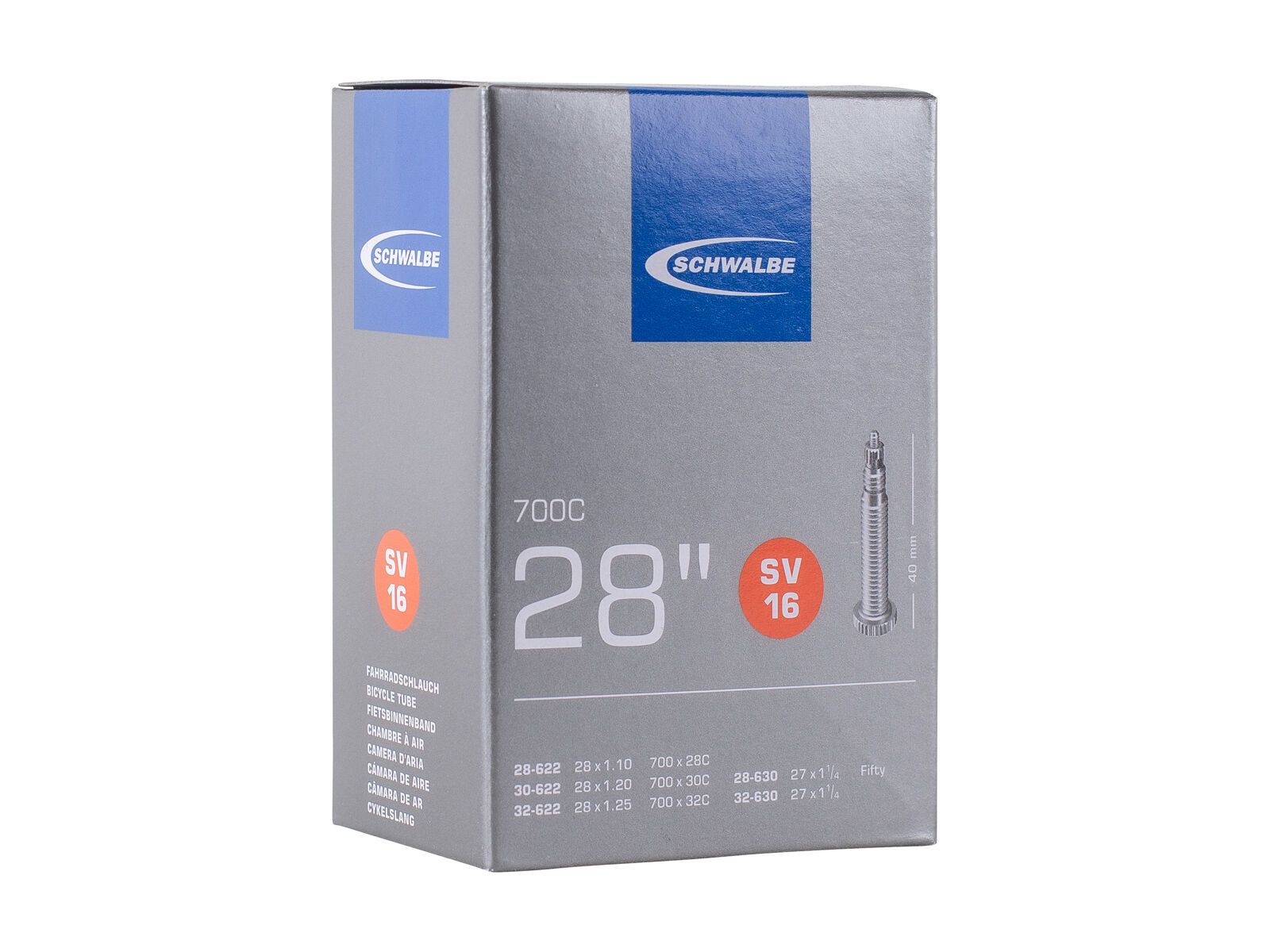 Schwalbe Schlauch SV 16 - 28 x 1.00-1.25 / 700 x 28-32C - Bild 1