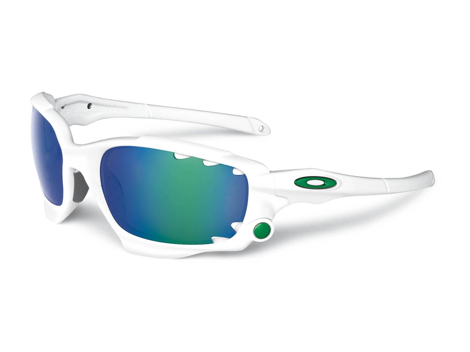 Oakley Racing Jacket Vented, Matte White/Jade Iridium & P42 - Bild 1