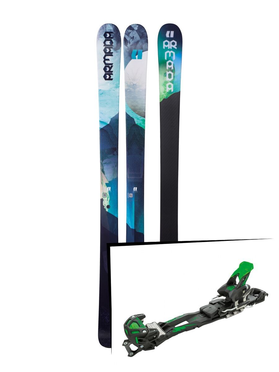 Set: Armada Victa 93 2018 + Tyrolia Adrenalin 16 solid black flash green - Bild 1