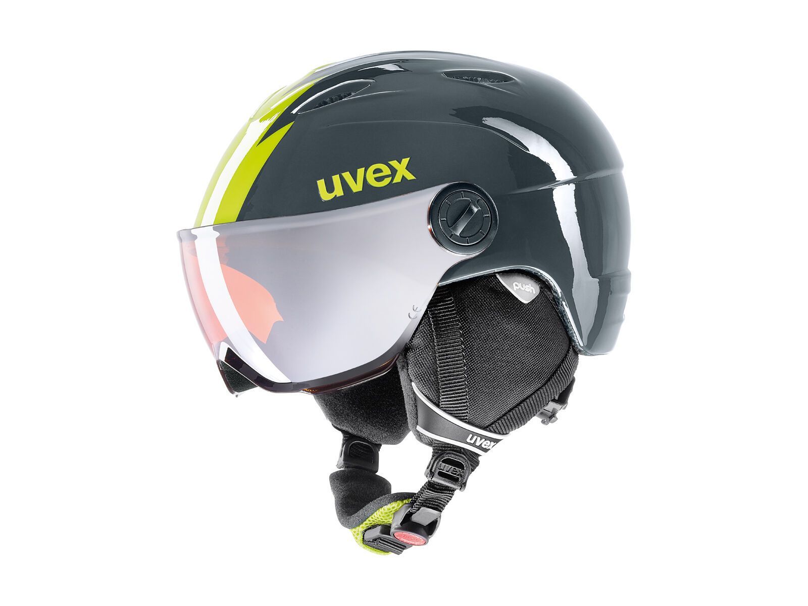 uvex junior visor pro, titanium-lime - Bild 1
