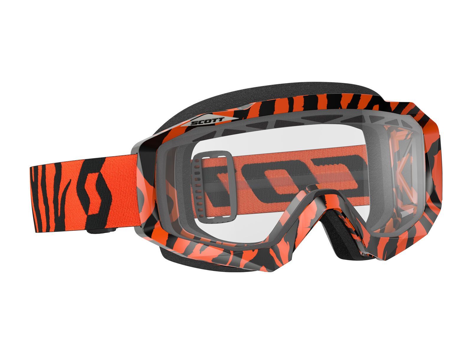 Scott Goggle Hustle MX Enduro, black/fluo orange/Lens: clear - Bild 1