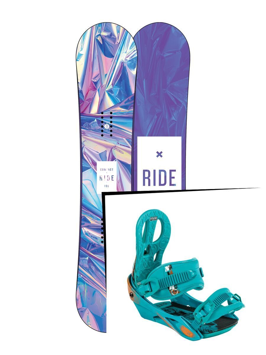 Set: Ride Compact 2017 + Nitro Rythm 2015, blue - Snowboardset - Bild 1