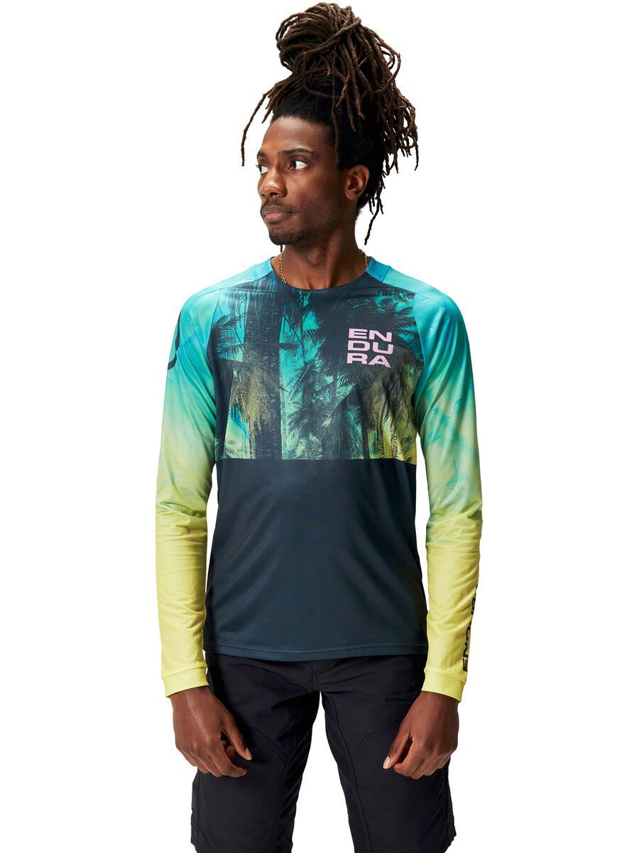 Endura Tropical Print LTD (Langarm), atlantikblau | BIKER-BOARDER.DE