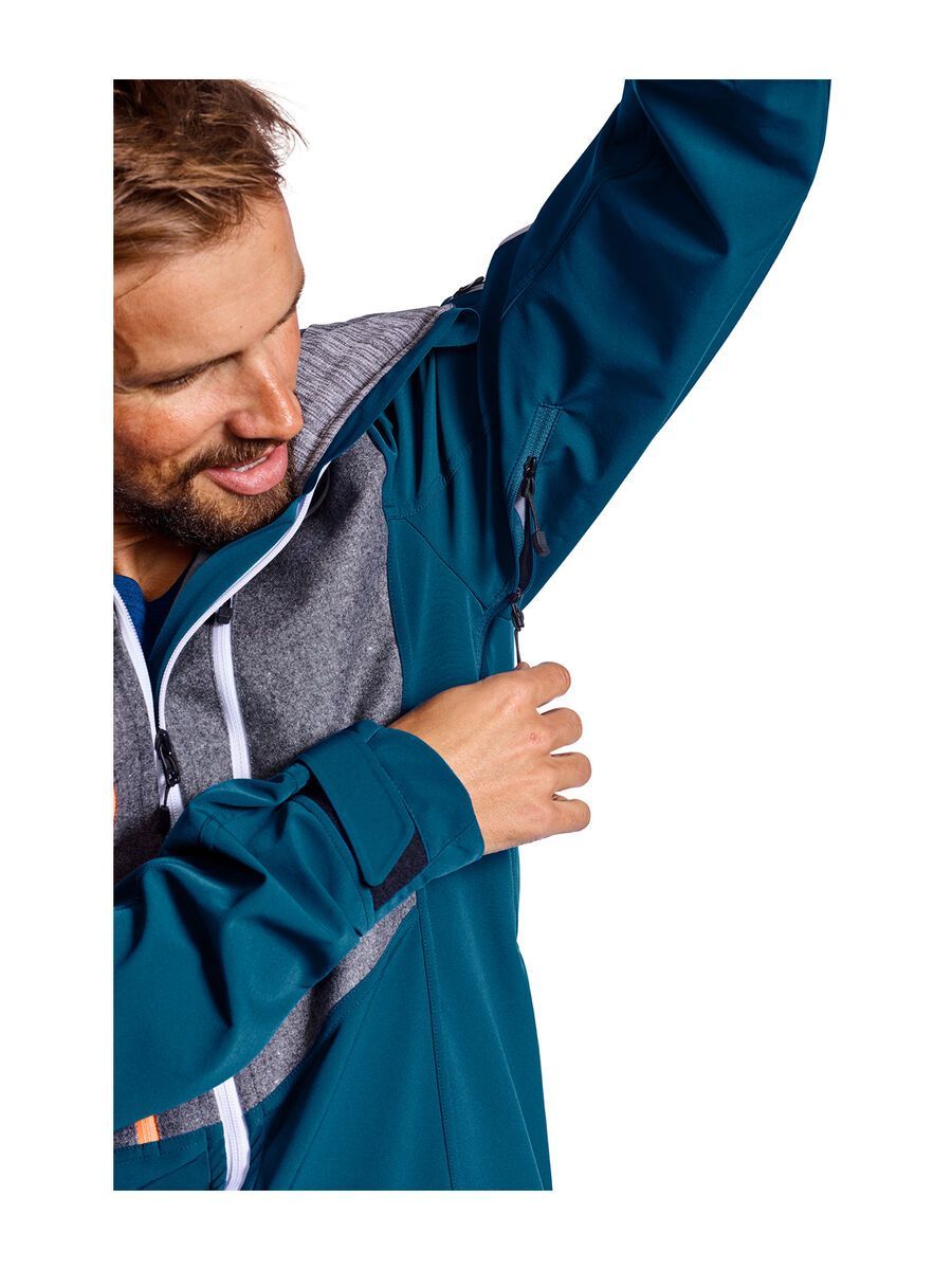 Ortovox Merino Naturtec Plus Pordoi Jacket M, petrol blue - Bild 8