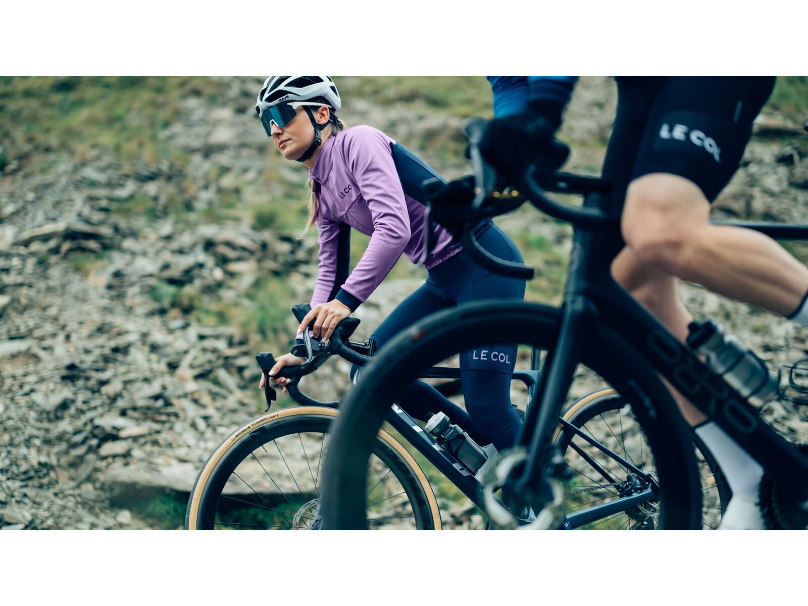 Le Col Womens Sport Cargo Bib Tights, navy/orchid - Bild 11