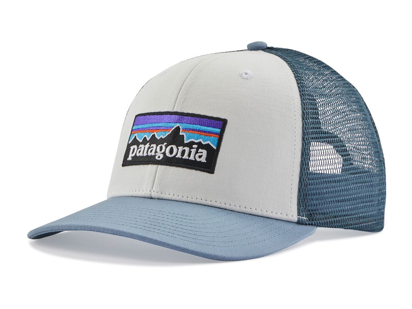 Patagonia P-6 Logo Trucker Hat, white w/light plume grey - Bild 1