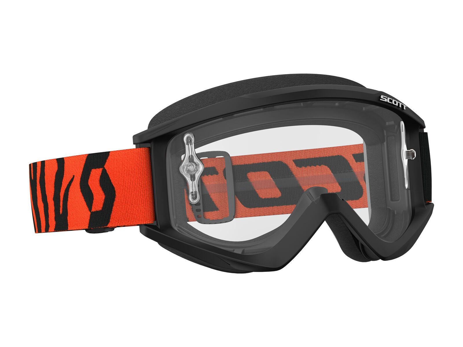 Scott Goggle Recoil Xi, black/fluo orange/Lens: clear - Bild 1