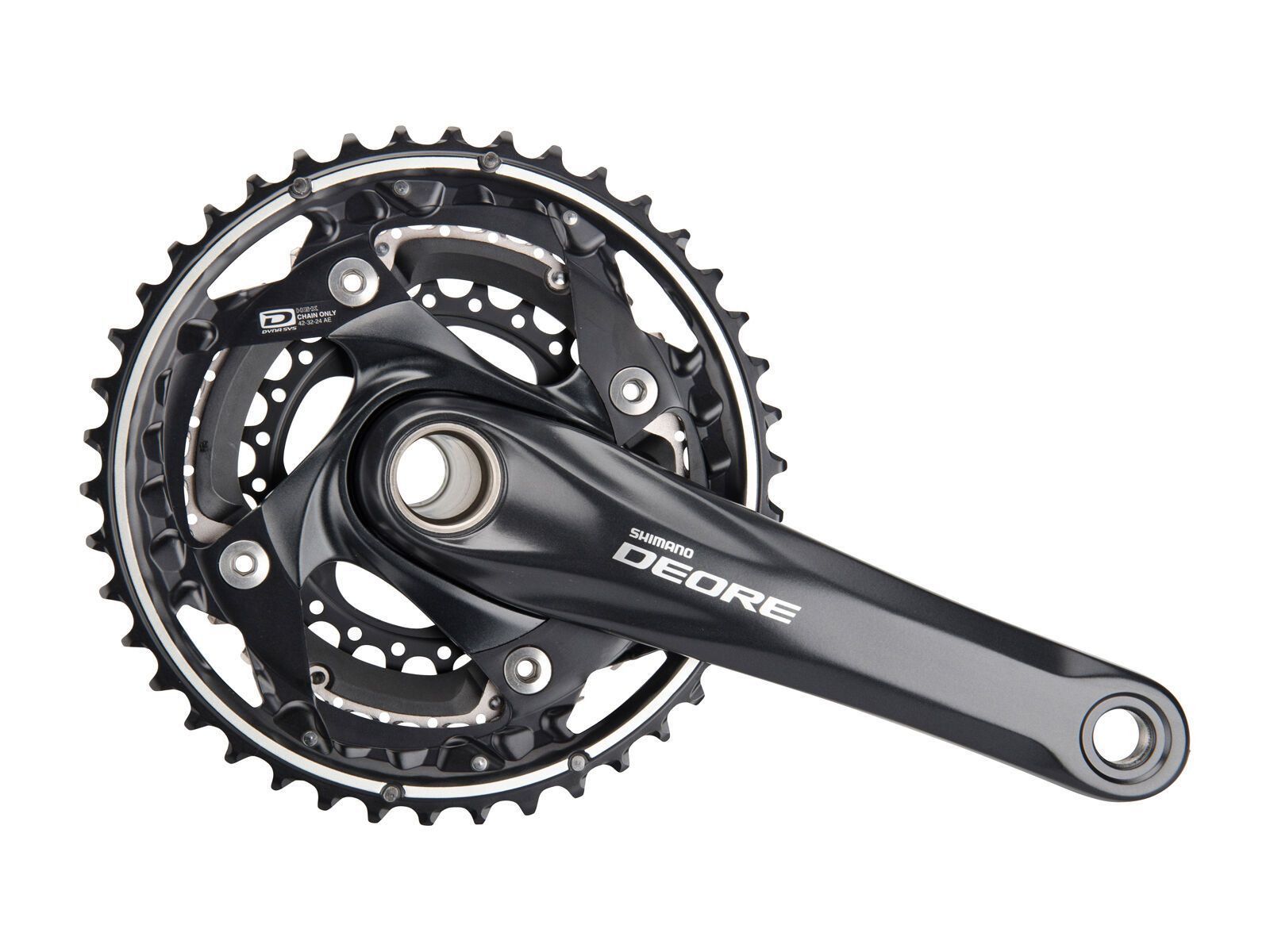 Shimano Kurbelgarnitur Deore MTB FC-M610 3x10 - 42/32/24, schwarz - Bild 1