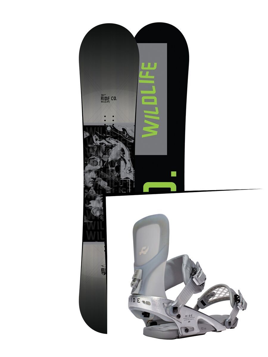 Set: Ride Wild Life 2017 + Ride Rodeo LTD 2016, silver - Snowboardset - Bild 1