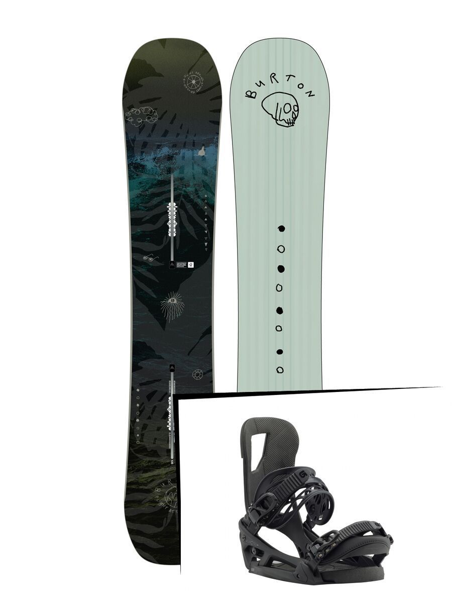 Set: Burton Flight Attendant 2019 + Burton Cartel EST black matte - Bild 1