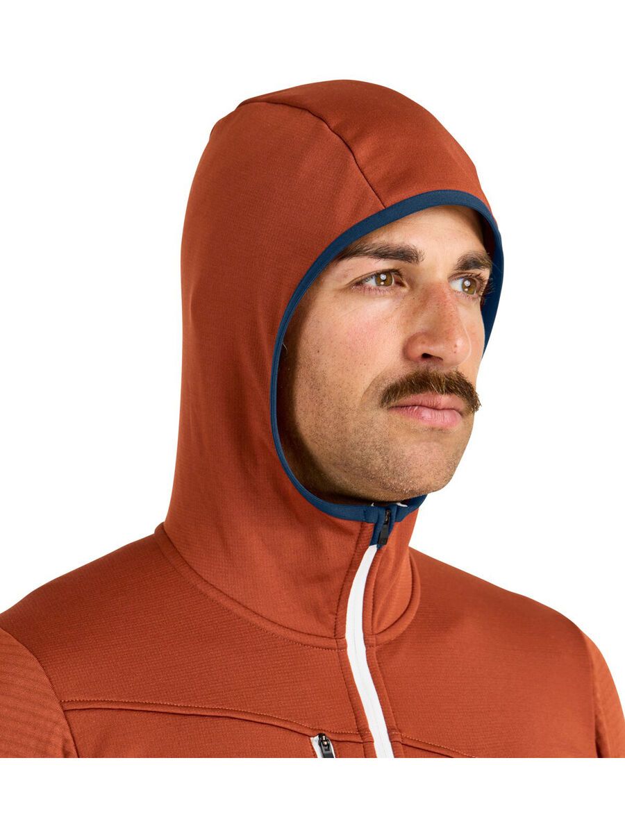Ortovox Merino Fleece Grid Hoody M, clay orange - Bild 7