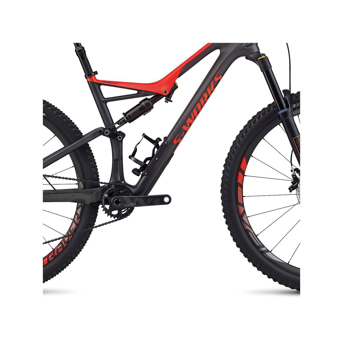 Specialized S-Works Stumpjumper FSR Carbon 29, silver tint carbon/rocket red - Bild 3