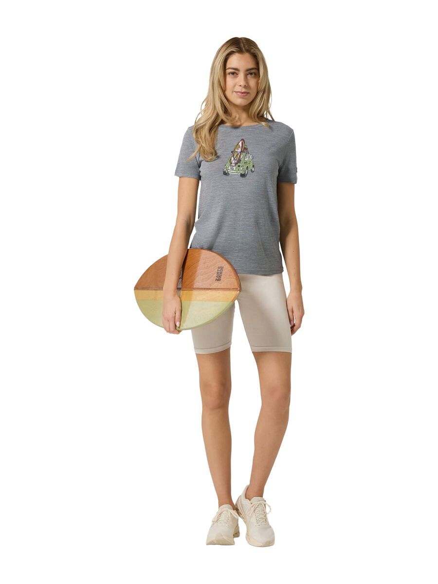 super.natural Surfcar Tee Damen, cashmere grey melange/various - Bild 4