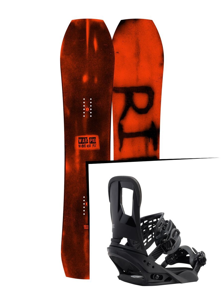 Set: Ride Warpig Large 2017 + Burton Cartel 2017, black - Snowboardset - Bild 1