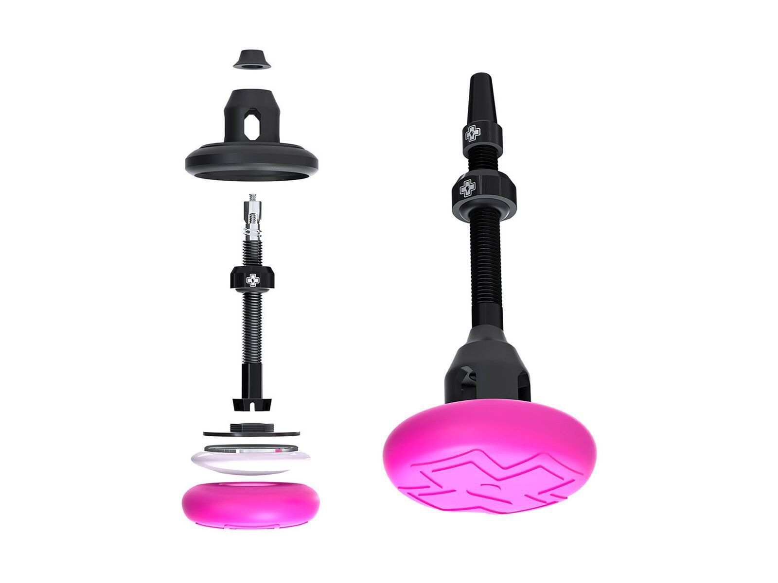 Muc-Off Stealth Tubeless Tag Holder & 44 mm Valve Kit, black/pink - Bild 4