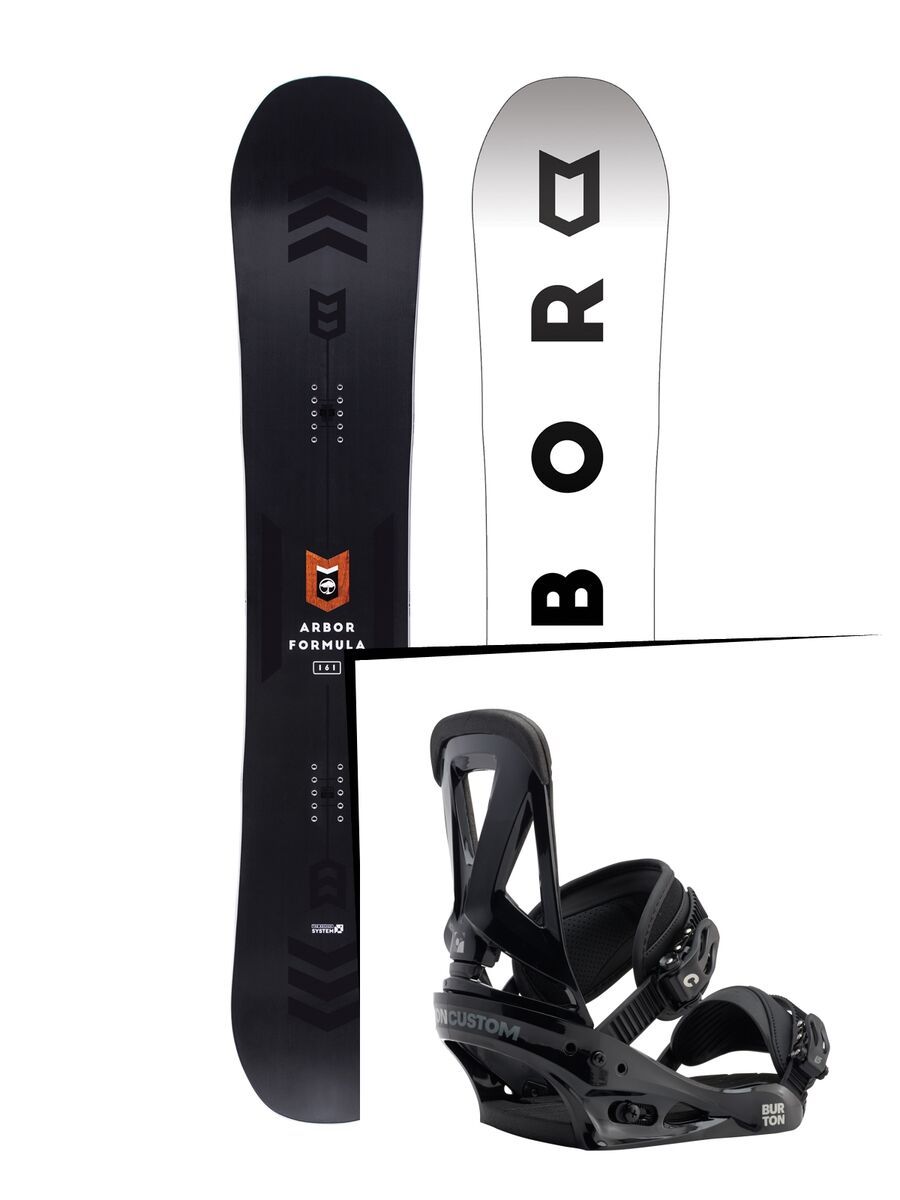 Set: Arbor Formula 2017 + Burton Custom 2017, black - Snowboardset - Bild 1