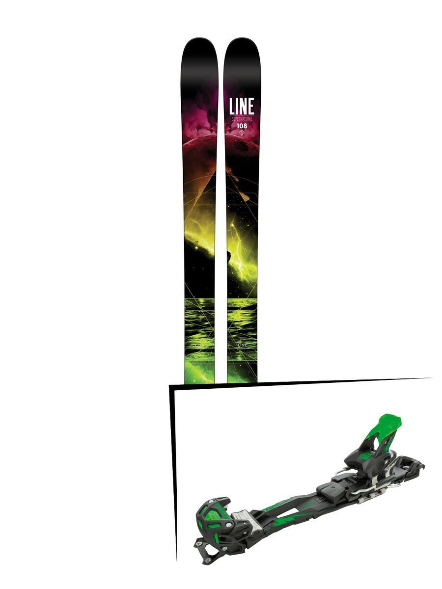 Set: Line Supernatural 108 2016 + Tyrolia Adrenalin 16 ohne Bremse, solid black flash green - Skiset - Bild 1