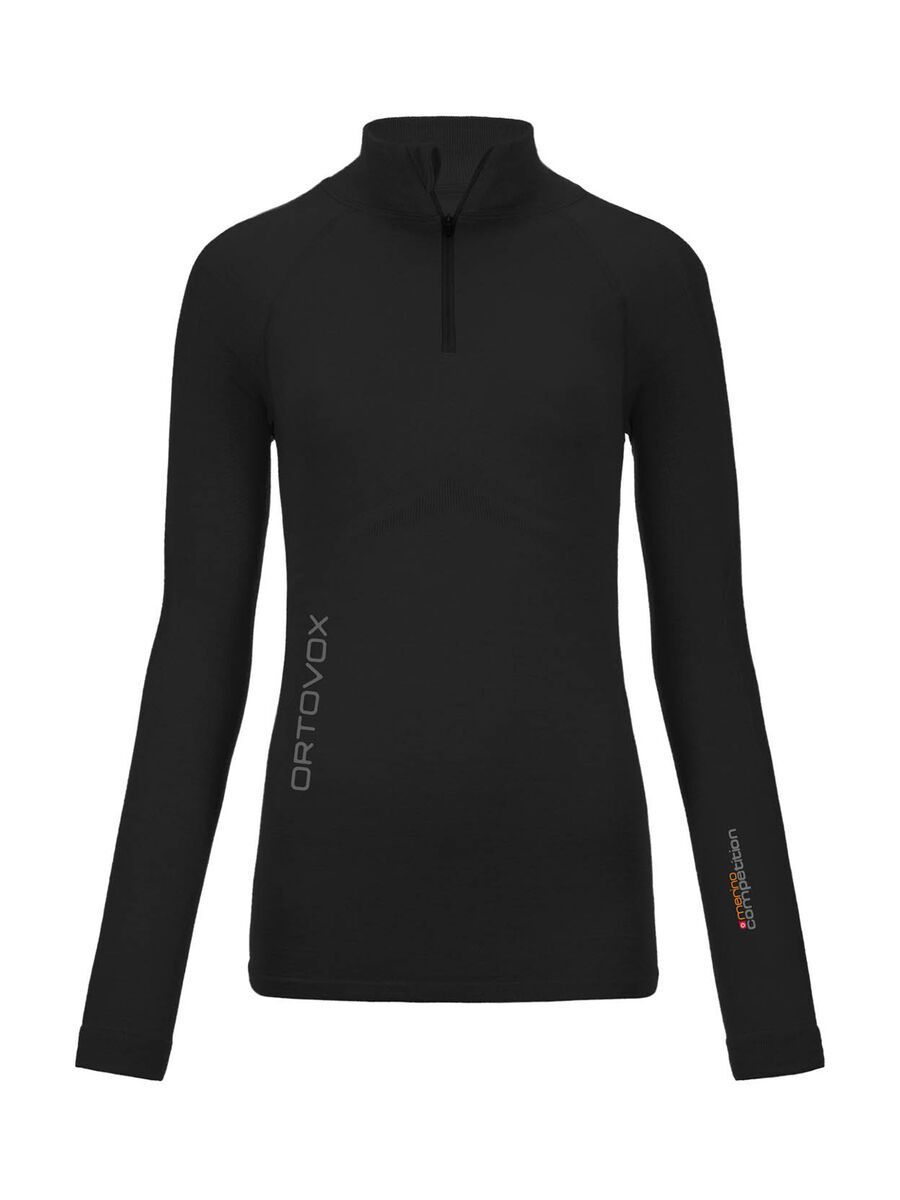 Ortovox Merino Competition Long Sleeve Zip Neck Women, black raven - Bild 1