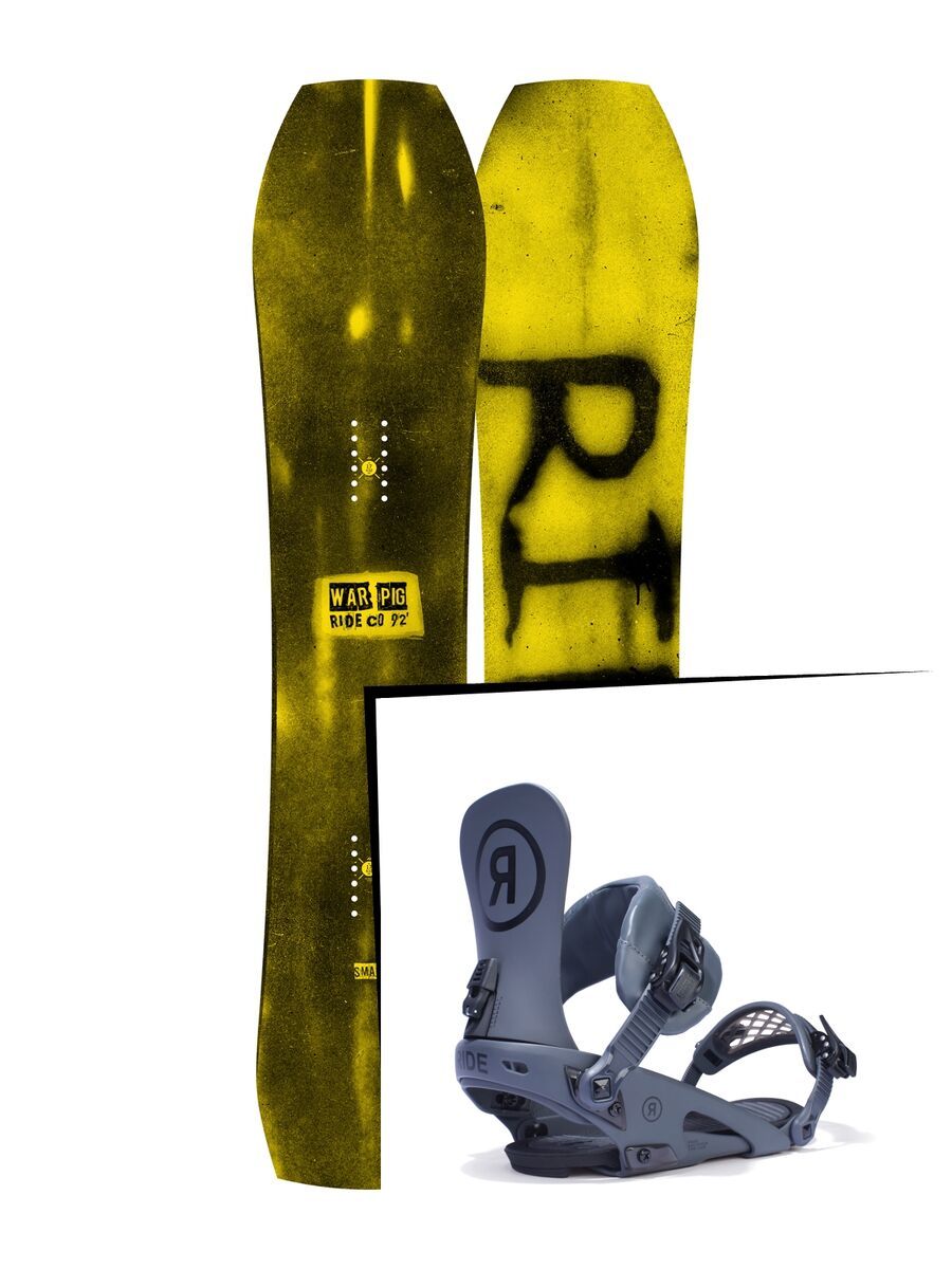 Set: Ride Warpig Small 2017 + Ride Rodeo 2017, grey - Snowboardset - Bild 1