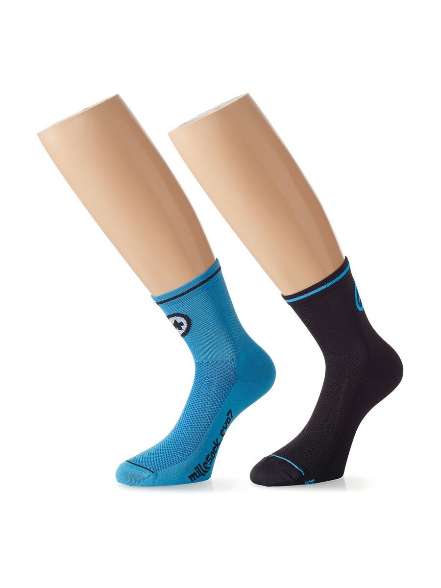 Assos milleSocks evo7 2 pairs, calypso blue/block black - Bild 1