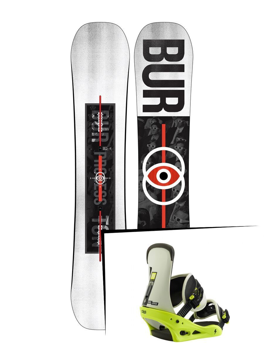 Set: Burton Process Flying V Wide 2019 + Burton Freestyle mtn dude green - Bild 1