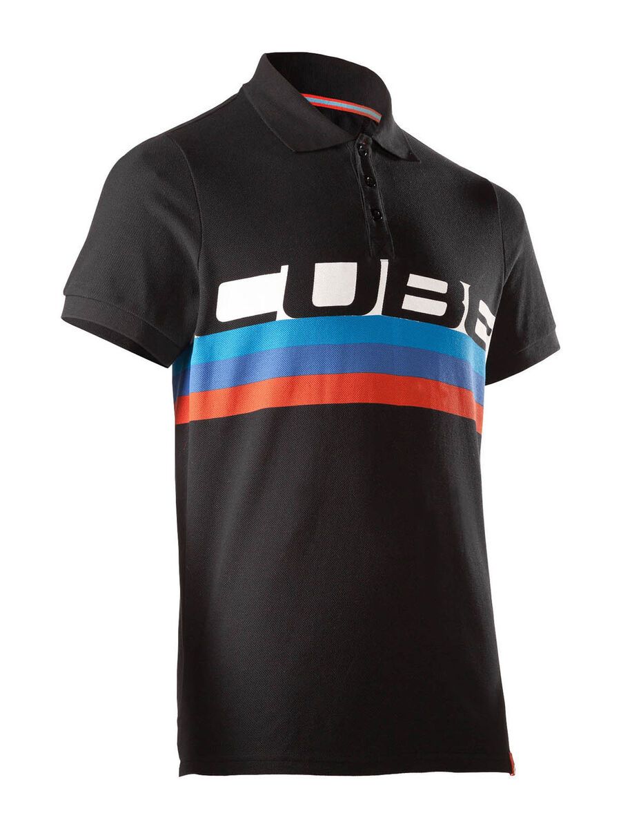 Cube Polo Shirt Stripes, schwarz - Bild 1