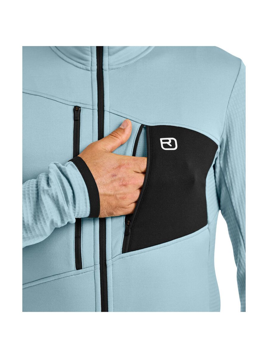 Ortovox Merino Fleece Grid Jacket M, blue nunatak - Bild 5