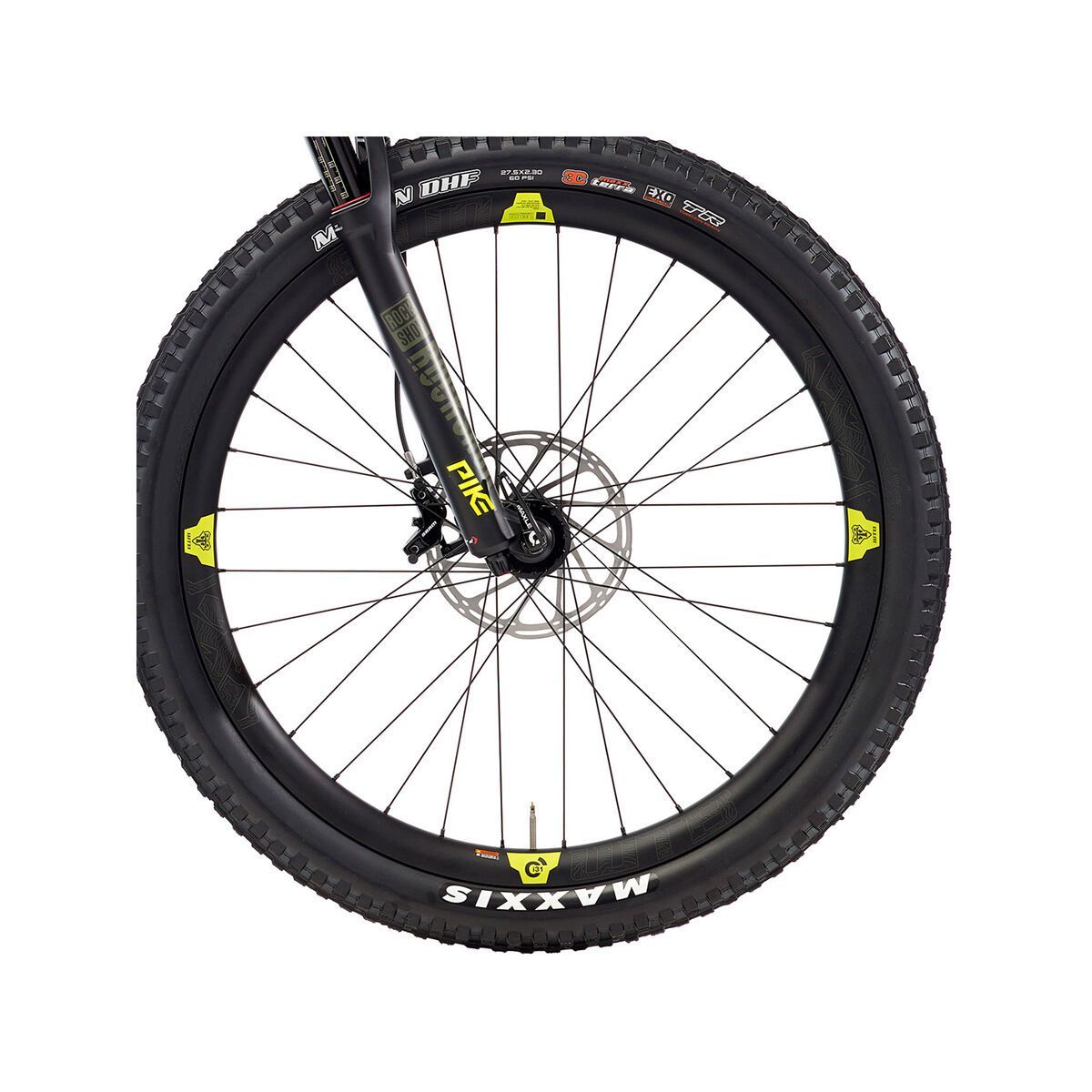 Kona Hei Hei Trail CR/DL 27.5, matt black & olive w/ black & yellow decals - Bild 3