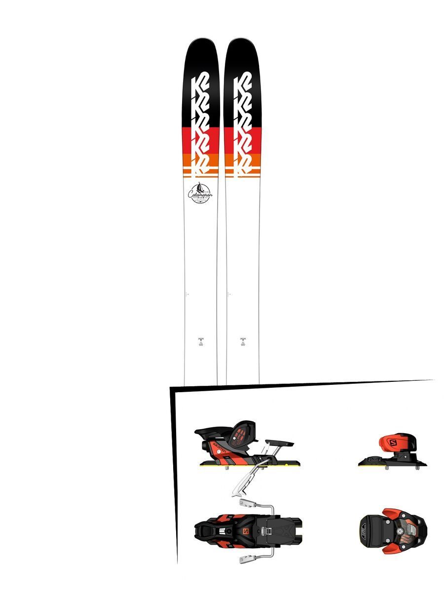 Set: K2 SKI Catamaran 2018 + Salomon Warden MNC 13 white/black/orange - Bild 1
