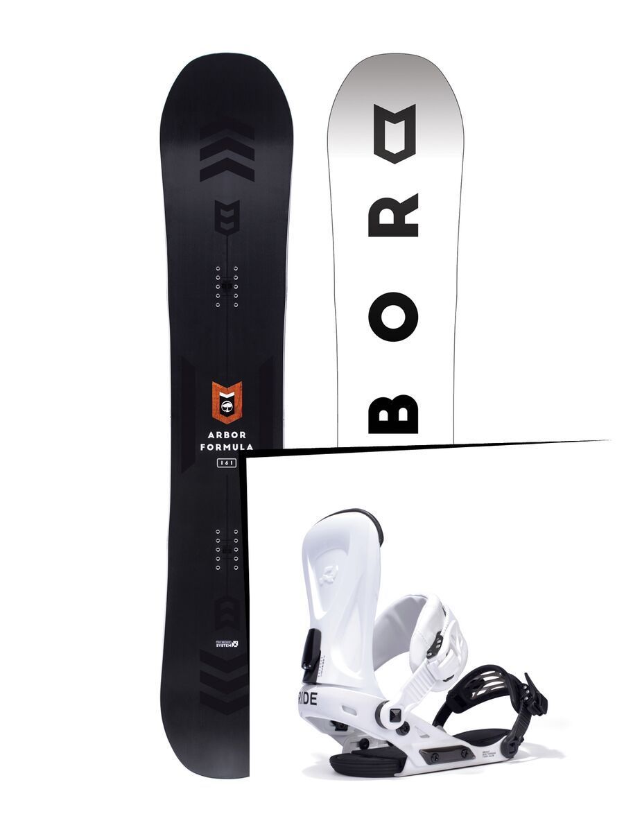Set: Arbor Formula Mid Wide 2017 + Ride Revolt, white - Snowboardset - Bild 1