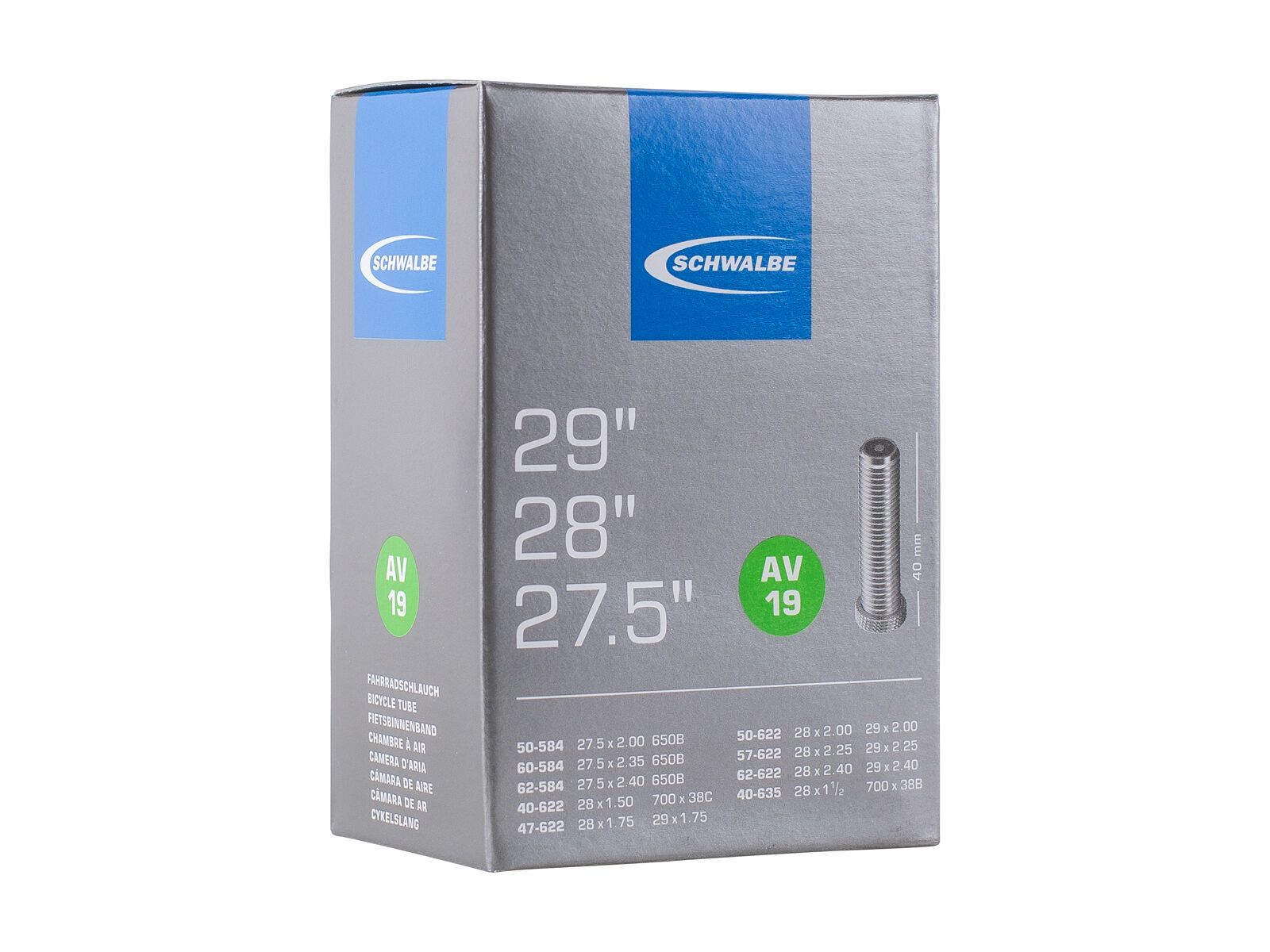 Schwalbe Schlauch AV 19 - 27.5/28/29 x 1.50-2.40 - Bild 1