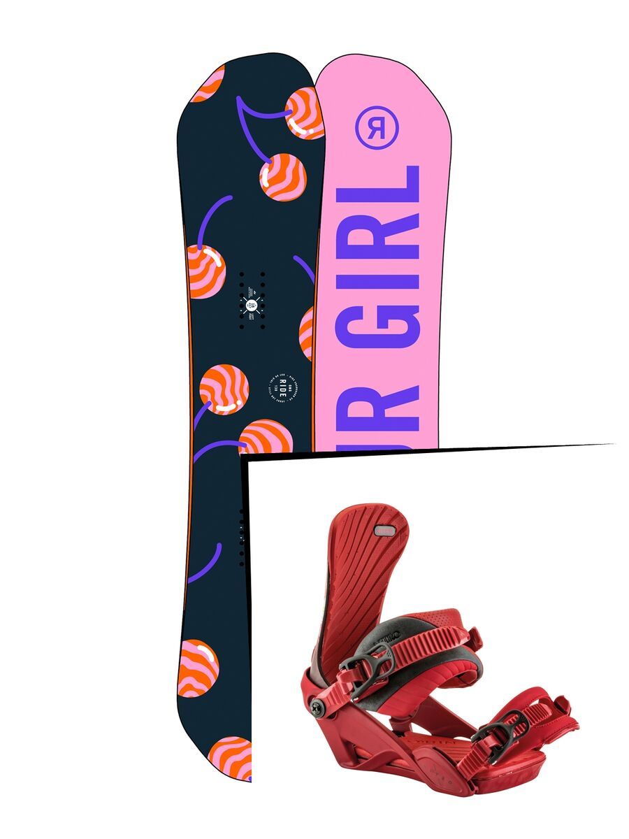Set: Ride OMG 2017 + Nitro Ivy 2017, red - Snowboardset - Bild 1