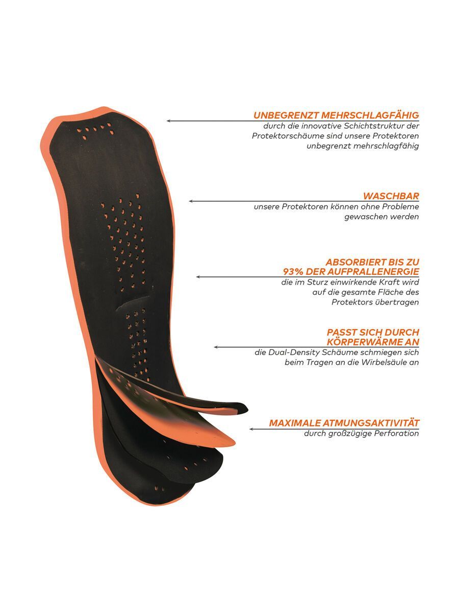 Komperdell Full Zip Sweater Men, schwarz/orange - Bild 5