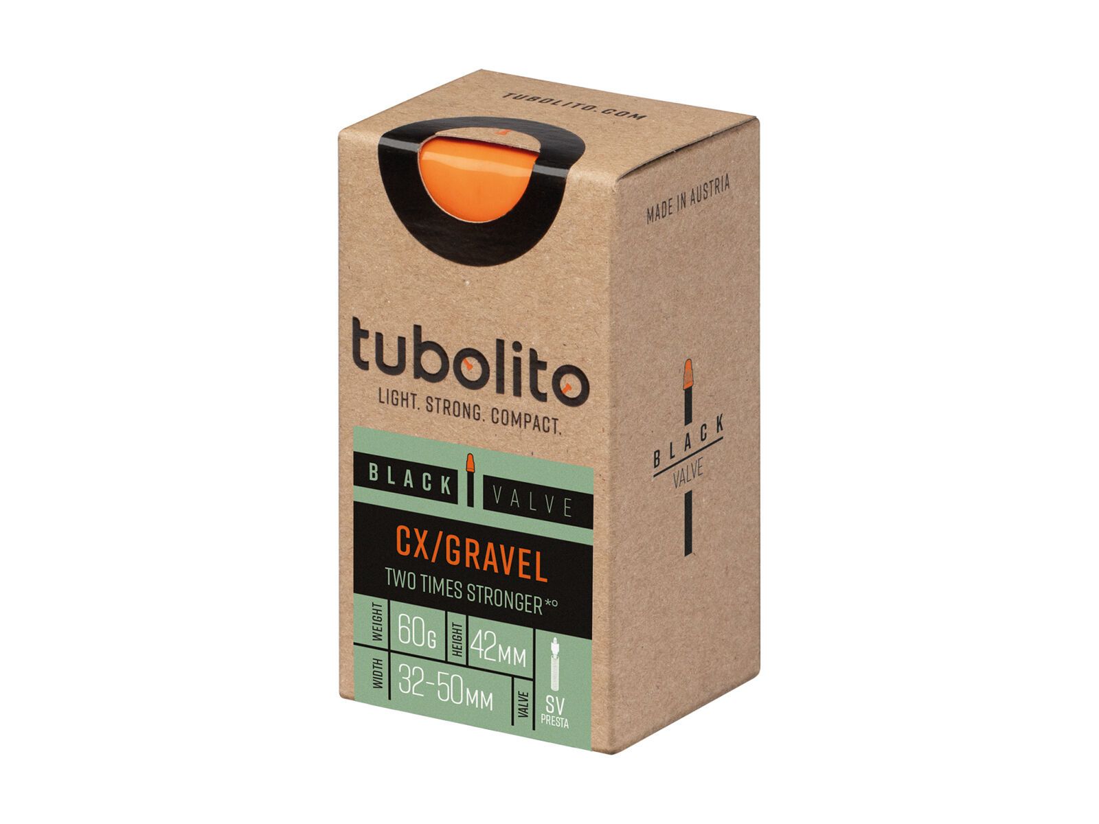 Tubolito Tubo CX/Gravel 42 mm - 700C x 32-50 / Black Valve orange/black 33000152