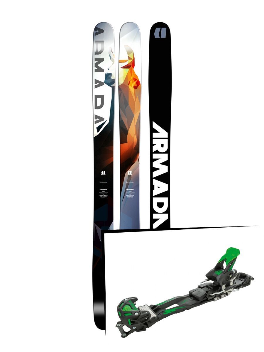 Set: Armada JJ 2.0 2017 + Tyrolia Adrenalin 16 ohne Bremse, solid black flash green - Skiset - Bild 1