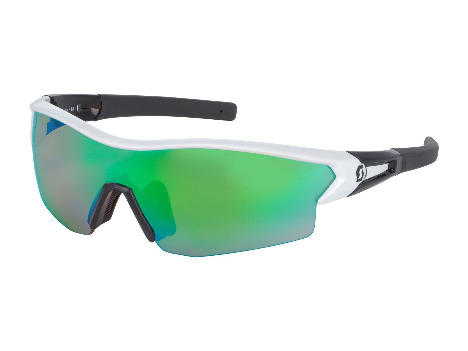 Scott Leap + Spare Lens, white glossy/black green chrome amp + clear - Bild 1