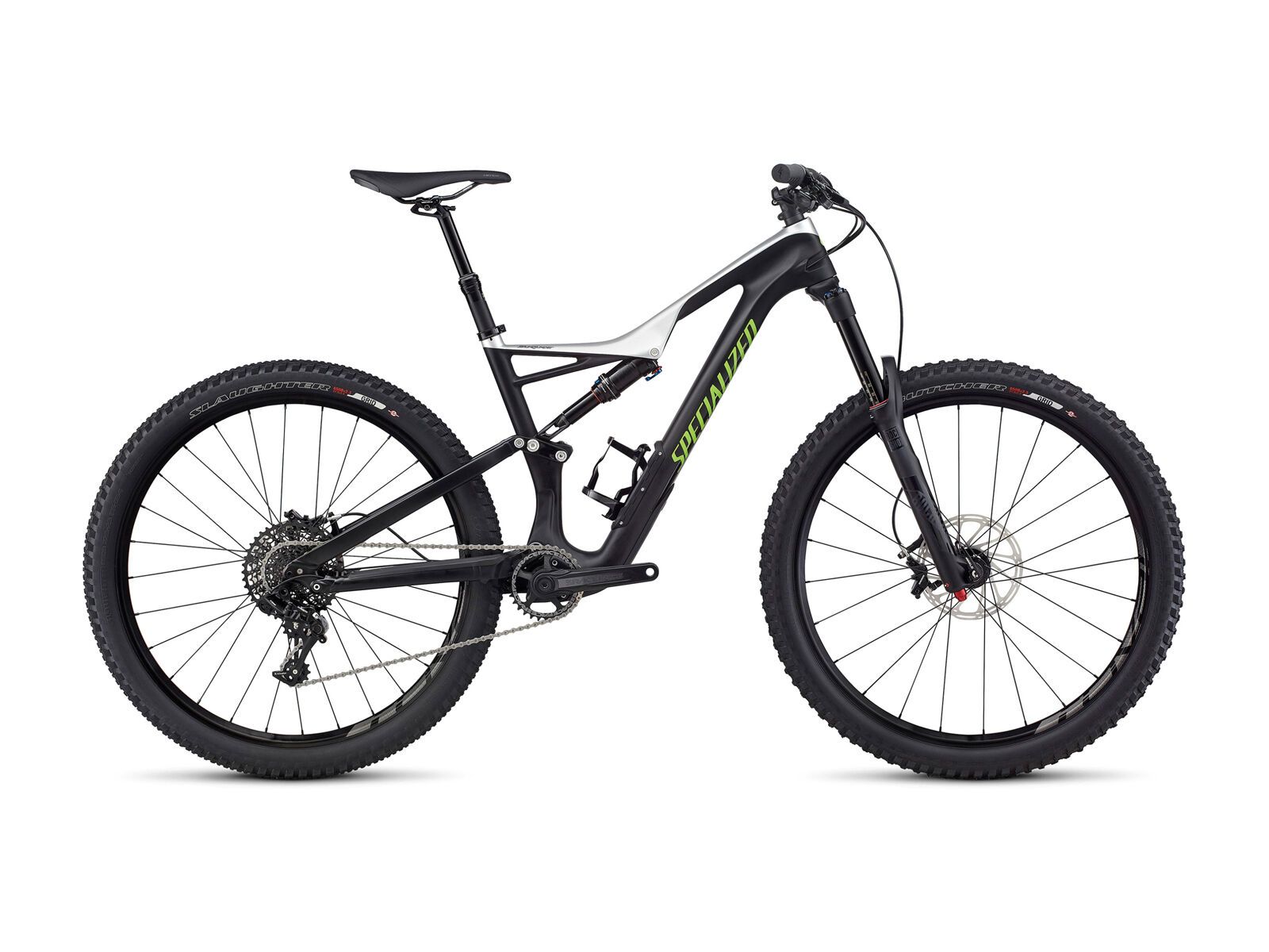 Specialized Stumpjumper FSR Comp Carbon 650B, satin tarmac black/light silver/monster green - Bild 1