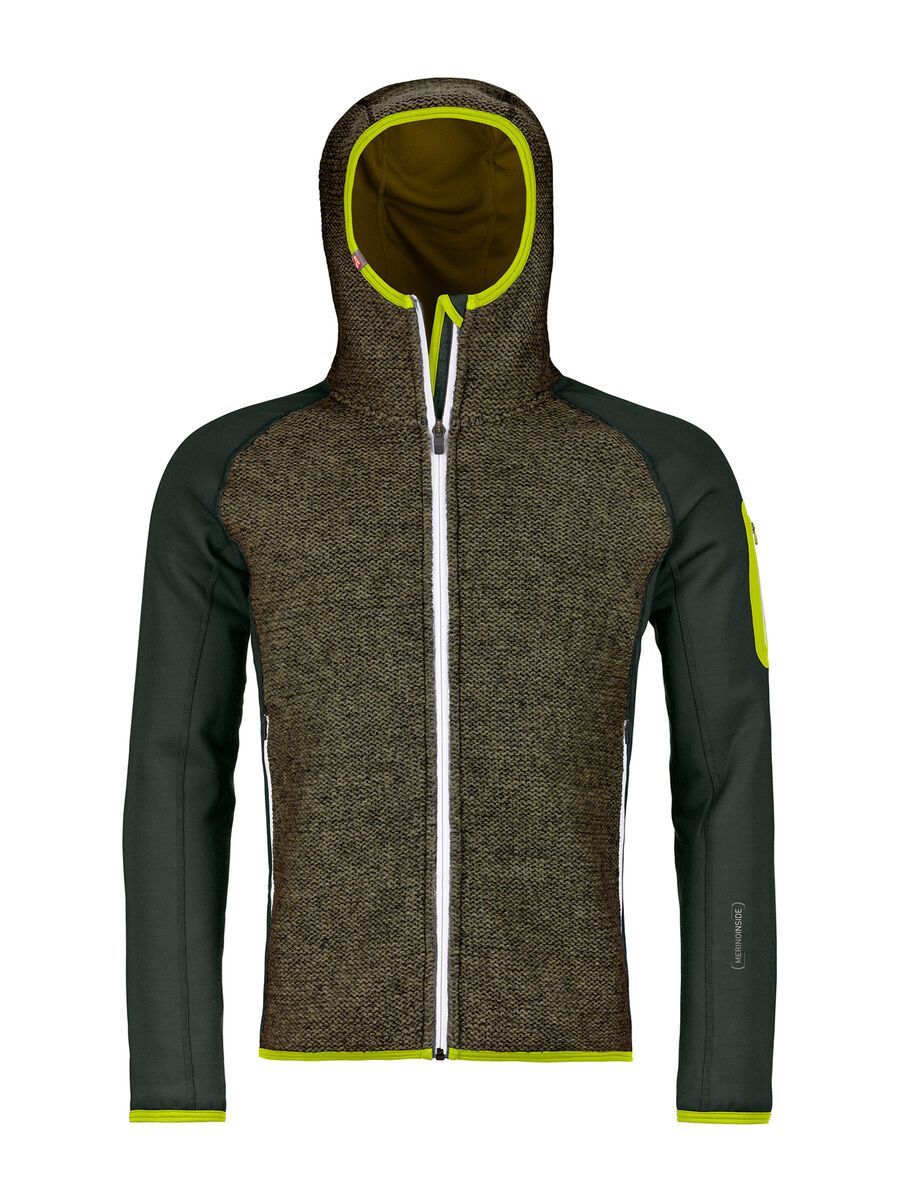 Ortovox Merino Fleece Plus Classic Knit Hoody M, green pine - Bild 1