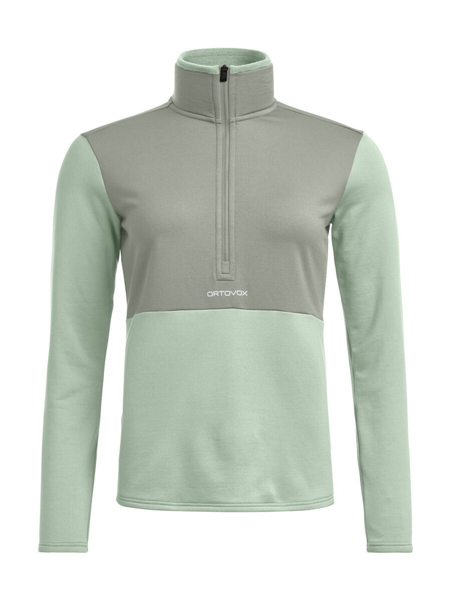 Ortovox Fleece Light Zip Neck W, green acid - Bild 1