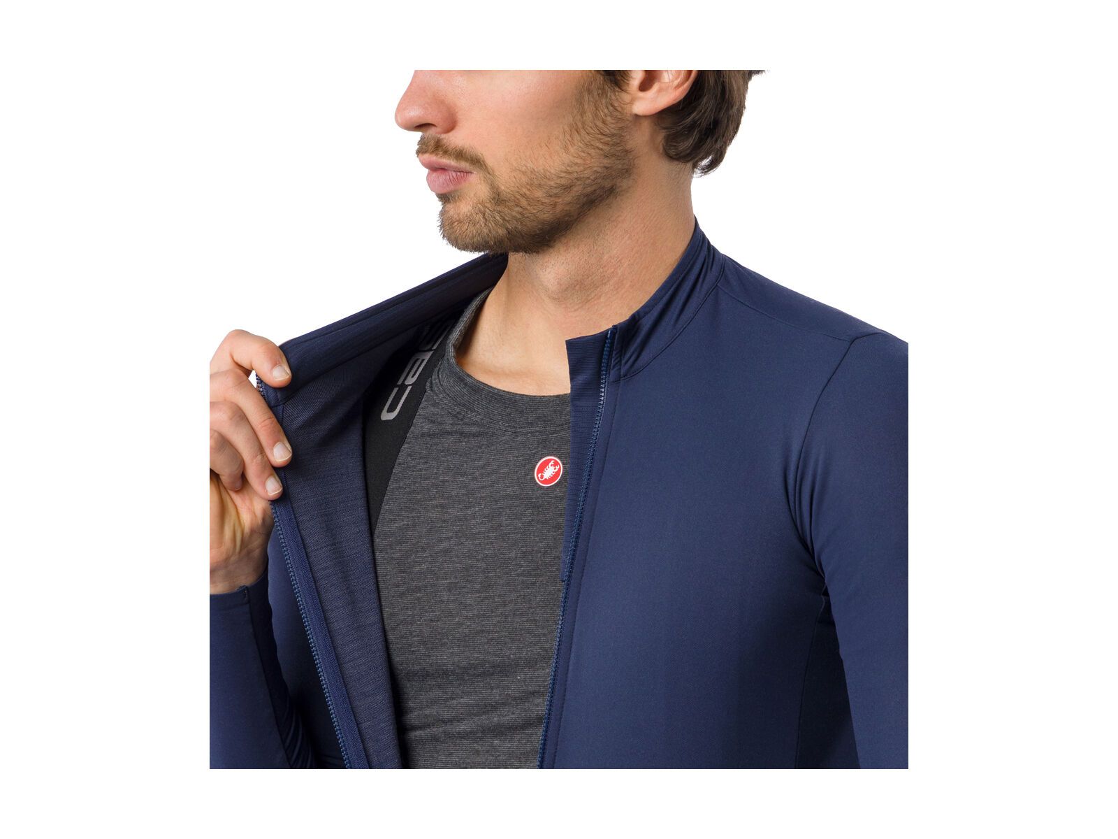 Castelli Thermowoven LS Jersey, belgian blue - Bild 4